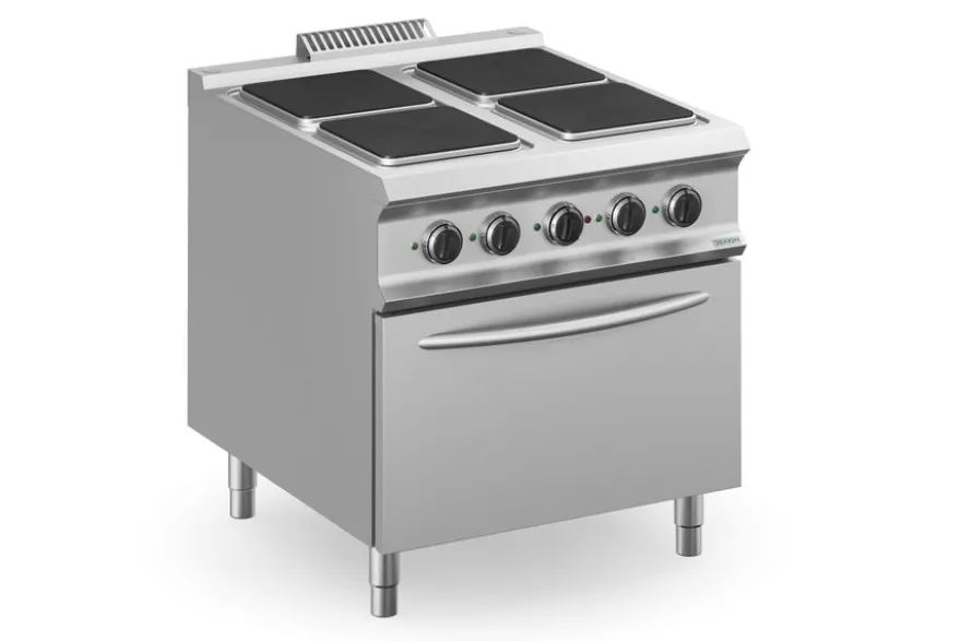 Elektroherd Dexion Lux 980 - 80/90 mit Elektrobackofen - 4 quadratische Kochfelder - 26 kW