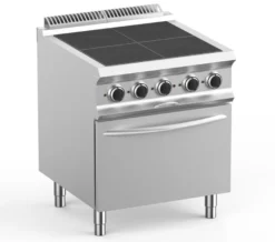 Elektroherd Dexion Lux- 700 - 70/73 mit Elektrobackofen, Umluft - 4 quadratische, abgesenkte Kochfelder - 12,6kW