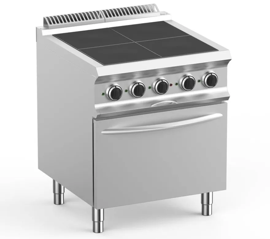 Elektroherd Dexion Lux- 700 - 70/73 mit Elektrobackofen, Umluft - 4 quadratische, abgesenkte Kochfelder - 12,6kW