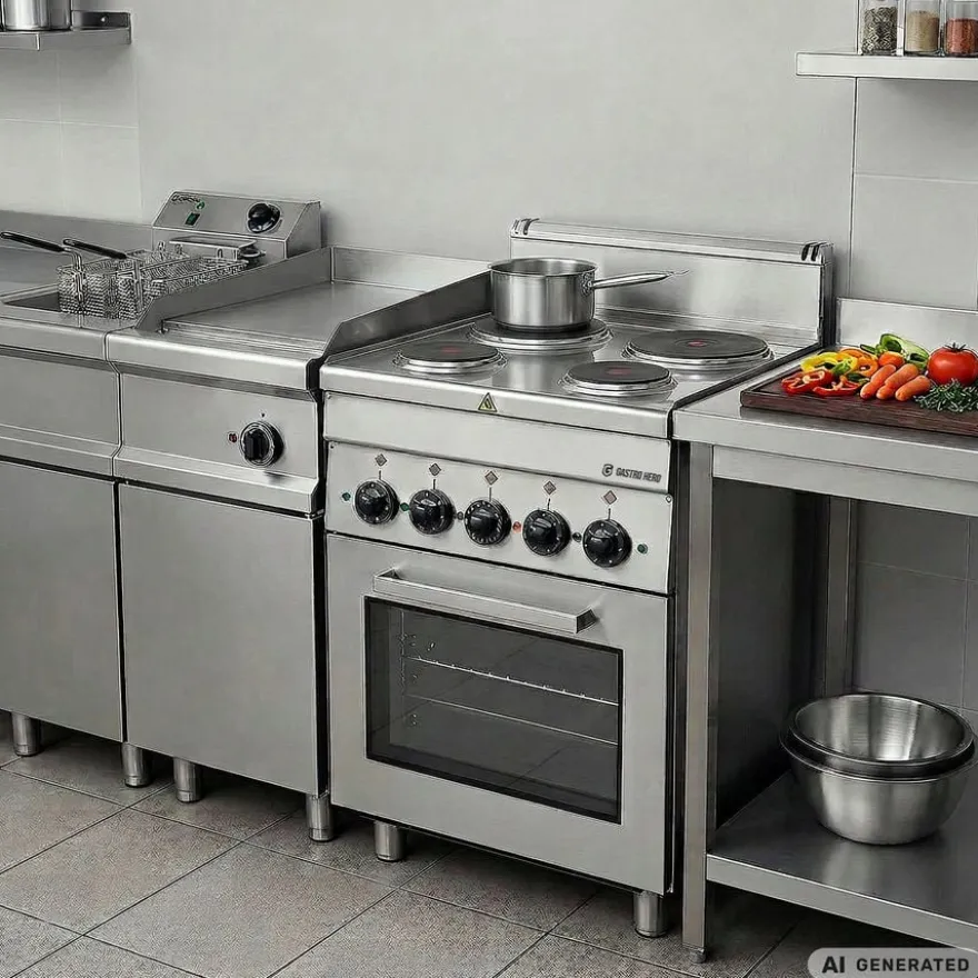 Elektroherd Serie 600 - 60/60 mit Elektrobackofen und Elektrogrill - 4 Kochfelder 11,7 kW