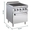 Elektroherd Serie 700 - 70/70mit Elektrobackofen, Umluft - 4 quadratische, abgesenkte Kochfelder - 12,6 kW