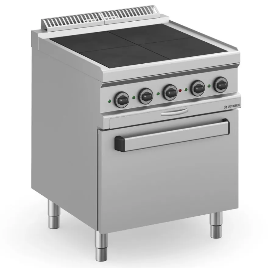 Elektroherd Serie 700 - 70/70 mit Elektrobackofen - 4 quadratische, abgesenkte Kochfelder - 15,3 kW