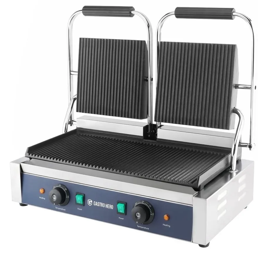Elektro-Kontaktgrill ECO 2 x 1,8 kW, gerillt