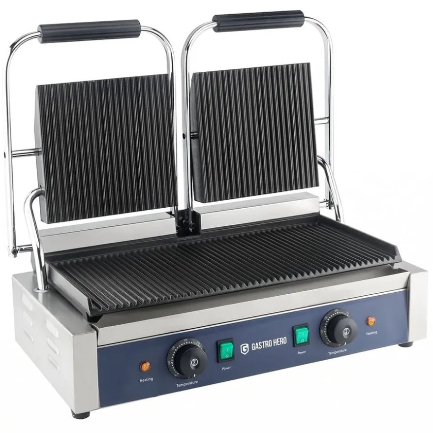 Elektro-Kontaktgrill ECO 2 x 1,8 kW, gerillt