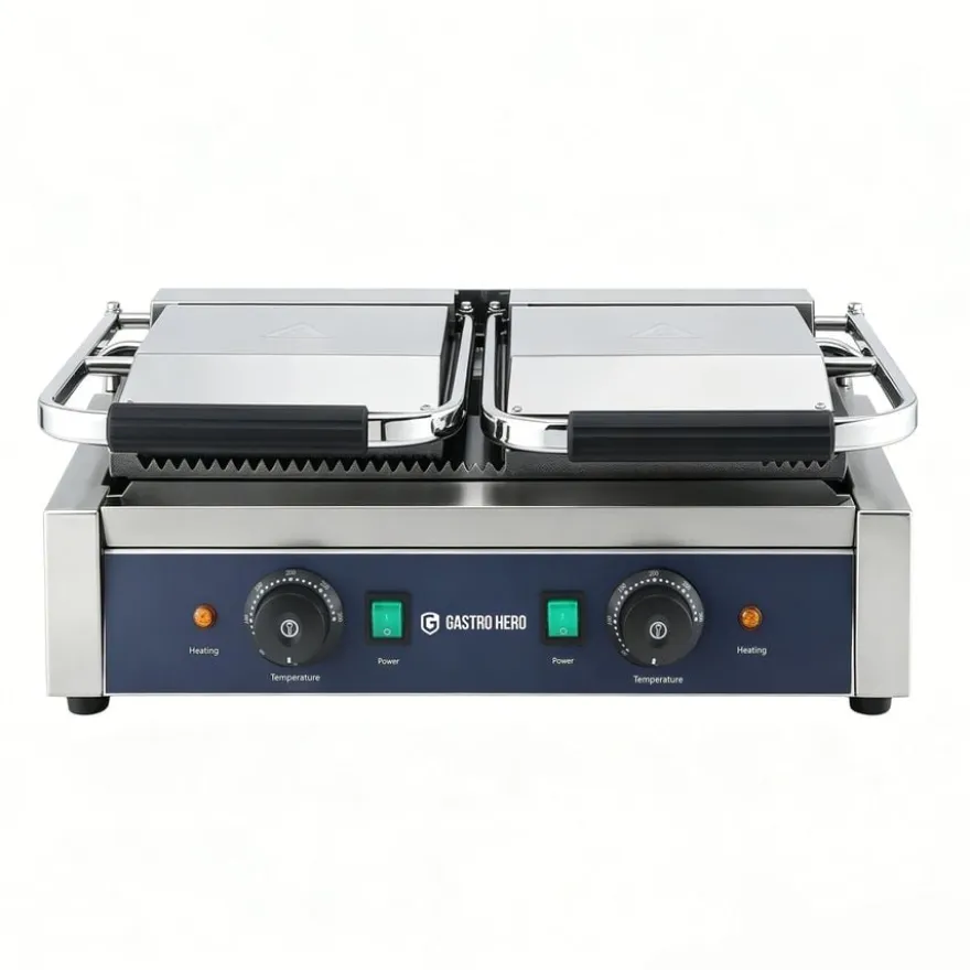 Elektro-Kontaktgrill ECO 2 x 1,8 kW, gerillt