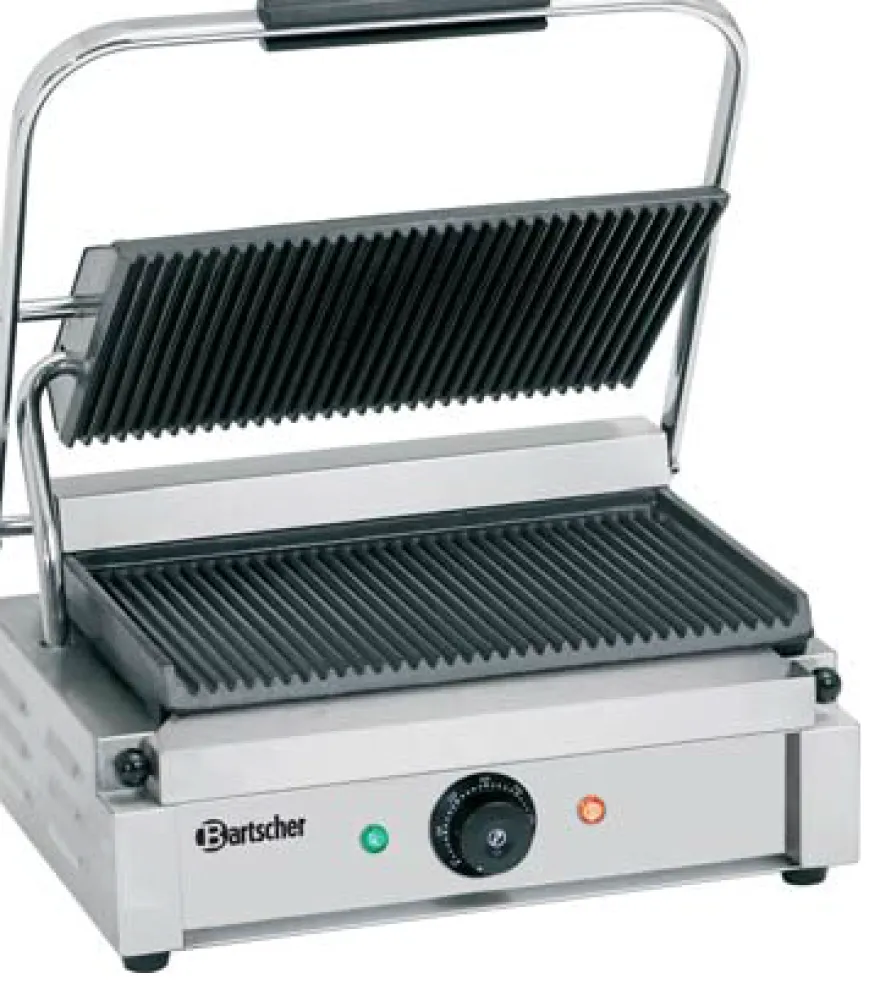 Elektro-Kontaktgrill 2,2 kW Grillplatten gerillt