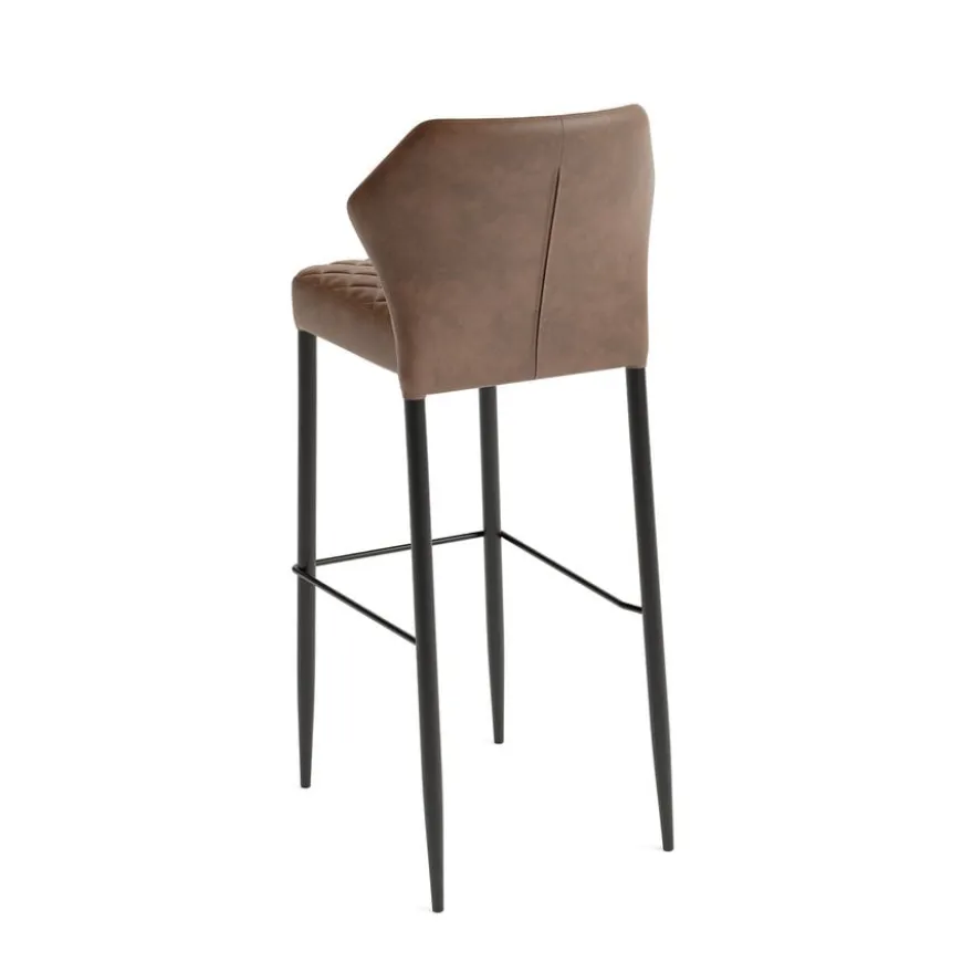 Feros Barhocker Louis, Cognac, Kunstleder gepolstert