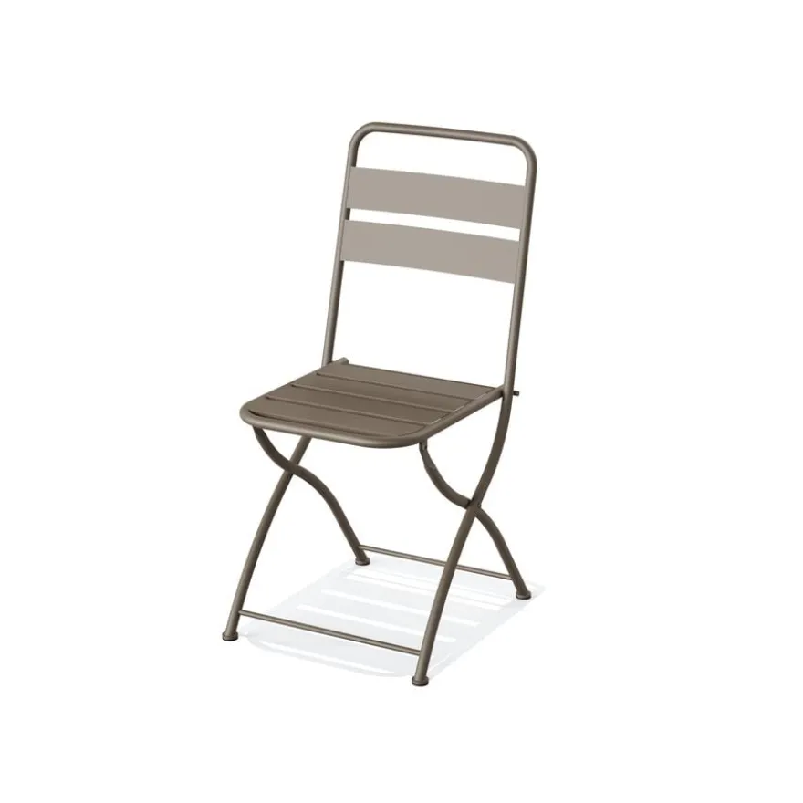 Feros Breeze Bistro Klappstuhl Metall – Cappuccino