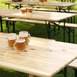 Feros Faltbare Bierganitur mit Tische 80 cm - Brauereiqualität
