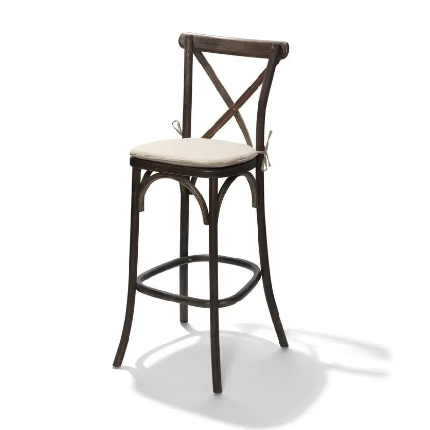 Feros gepolstertes Sitzkissen für Crossback-Stuhl und -Barhocker, ecru – 420 x 420 x 20 mm