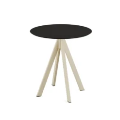 Feros Infinity Terrassentisch Sand frame + Schwarz HPL Ø70 cm