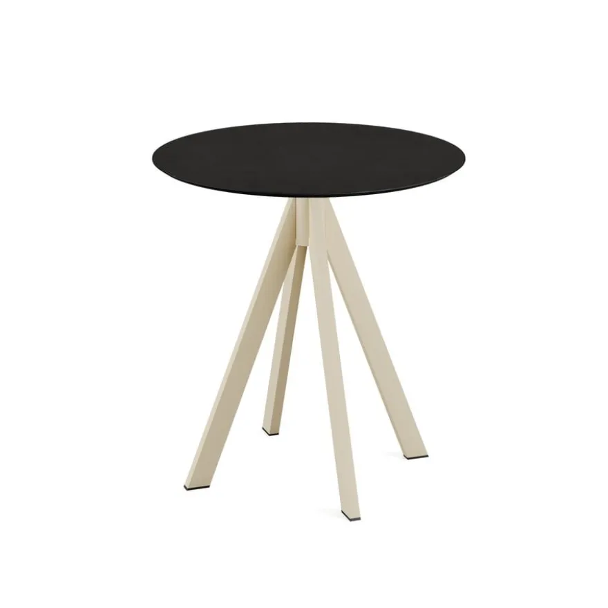 Feros Infinity Terrassentisch Sand frame + Schwarz HPL Ø70 cm