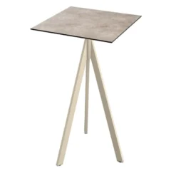 Feros Infinity Tripod Stehtisch Sand frame + Moonstone HPL 70x70 cm