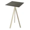 Feros Infinity Tripod Stehtisch Sand frame + Midnight Marble HPL 70x70 cm