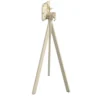 Feros Infinity Tripod Stehtisch Sand frame + Tropical Wood HPL 70x70 cm