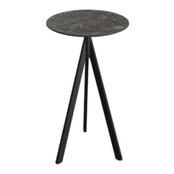 Feros Infinity Tripod Stehtisch Schwarz frame + Galaxy Marble HPL Ø70 cm