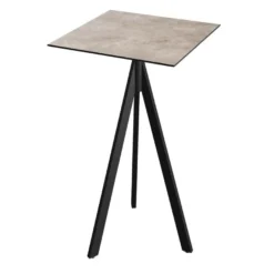 Feros Infinity Tripod Stehtisch Schwarz frame + Moonstone HPL 70x70 cm
