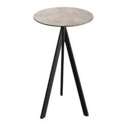 Feros Infinity Tripod Stehtisch Schwarz frame + Moonstone HPL Ø70 cm