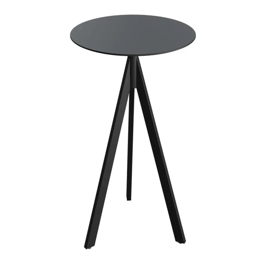 Feros Infinity Tripod Stehtisch Schwarz frame + Schwarz HPL Ø70 cm
