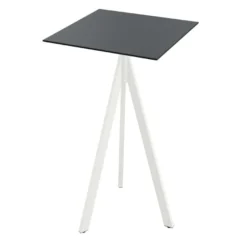 Feros Infinity Tripod Stehtisch Weiß frame + Schwarz HPL 70x70 cm