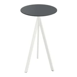 Feros Infinity Tripod Stehtisch Weiß frame + Schwarz HPL Ø70 cm