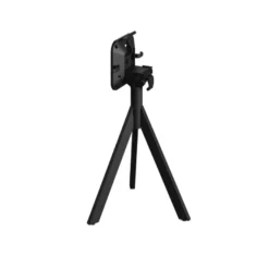 Feros Infinity Tripod Terrassentisch Schwarz frame + Riverwashed Wood HPL Ø70 cm