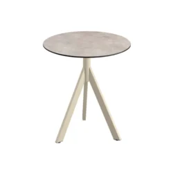 Feros Infinity Tripod Terrassentisch Sand frame + Moonstone HPL Ø70 cm