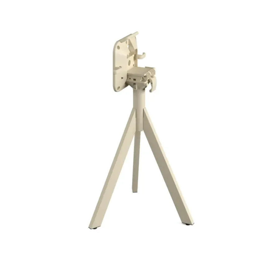 Feros Infinity Tripod Terrassentisch Sand frame + Riverwashed Wood HPL 70x70 cm
