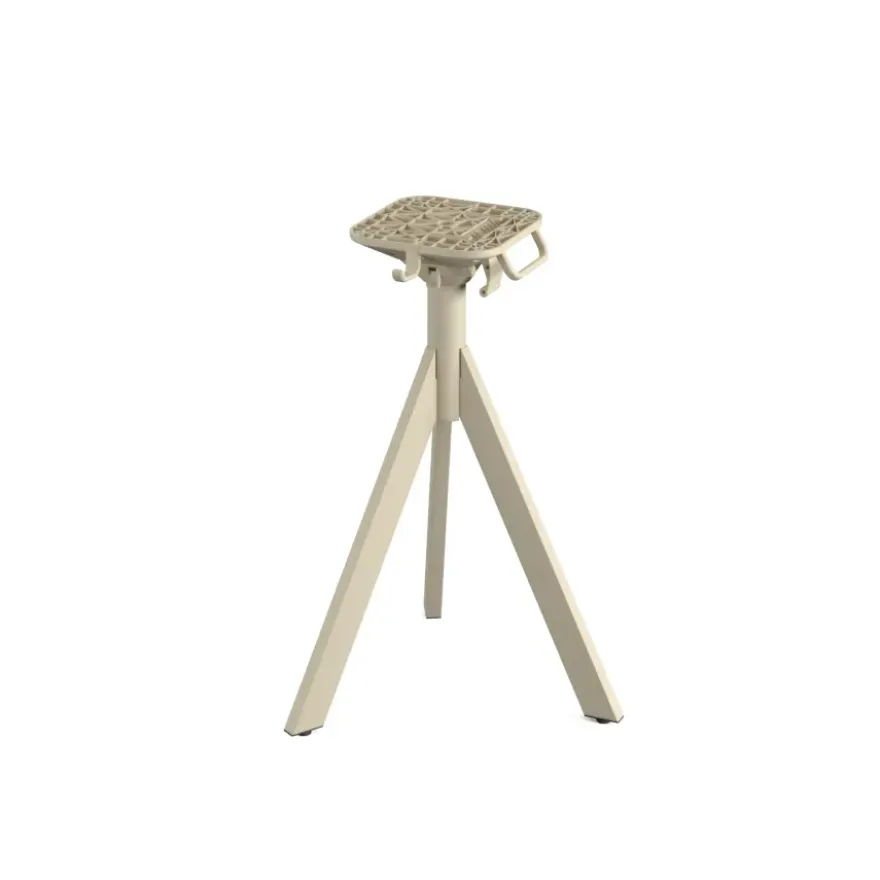 Feros Infinity Tripod Terrassentisch Sand frame + Schwarz HPL 70x70 cm