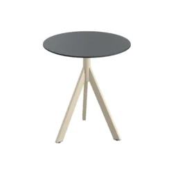Feros Infinity Tripod Terrassentisch Sand frame + Schwarz HPL Ø70 cm