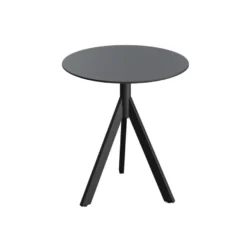 Feros Infinity Tripod Terrassentisch Schwarz frame + Schwarz HPL Ø70 cm