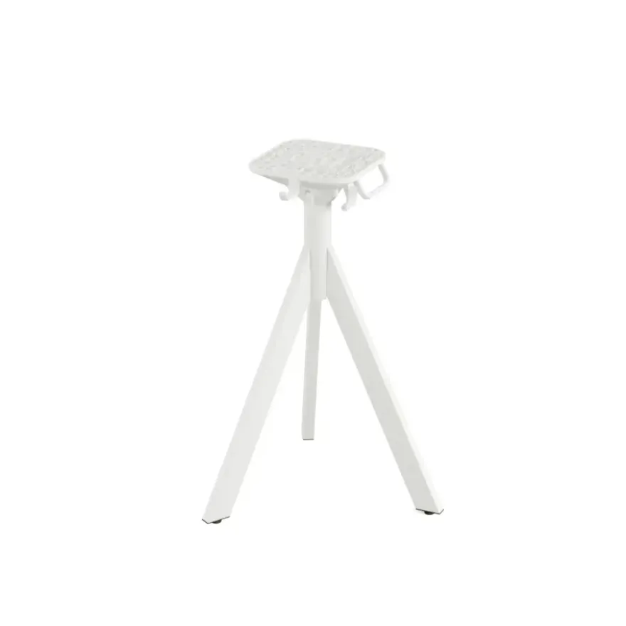 Feros Infinity Tripod Terrassentisch Weiß frame + Moonstone HPL 70x70 cm