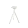 Feros Infinity Tripod Terrassentisch Weiß frame + Riverwashed Wood HPL 70x70 cm