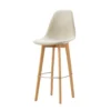 FEROS Keeve stapelbarer Barstuhl gepolstert - Holz / Beige