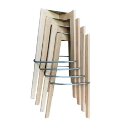 FEROS Keeve stapelbarer Barstuhl gepolstert - Holz / Rotbraun