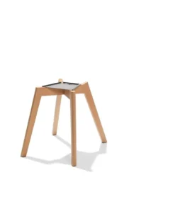 FEROS Keeve Stapelstuhl gepolstert - Holz / Grün