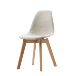 FEROS Keeve Stapelstuhl gepolstert - Holz / Beige