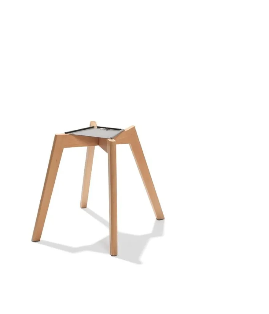 FEROS Keeve Stapelstuhl gepolstert - Holz / Dunkelgrau
