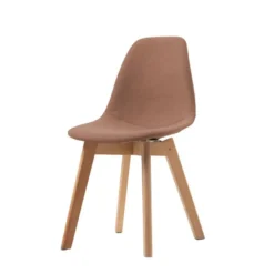 FEROS Keeve Stapelstuhl gepolstert - Holz / Rotbraun