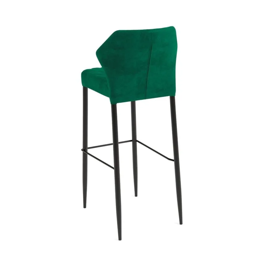 Feros Louis Barhocker Velours Gepolstert Grün, feuerhemmend, 500 x 470 x 1050 mm