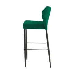 Feros Louis Barhocker Velours Gepolstert Grün, feuerhemmend, 500 x 470 x 1050 mm