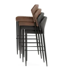 Feros Louis Barhocker Velours Gepolstert Grün, feuerhemmend, 500 x 470 x 1050 mm