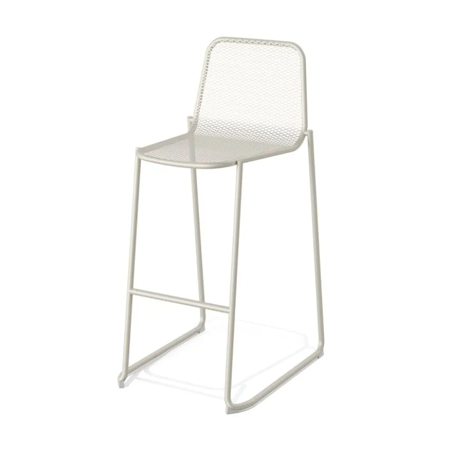 Feros Mase Barhocker Metall stapelbar – Beige