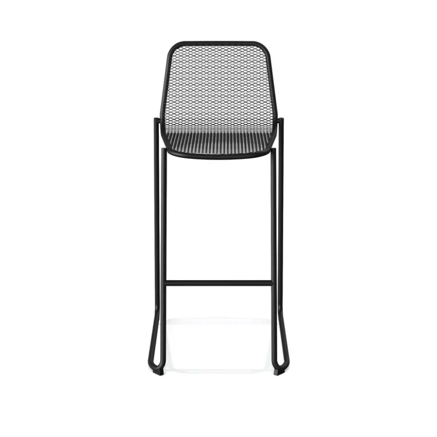 Feros Mase Barhocker Metall stapelbar – Schwarz