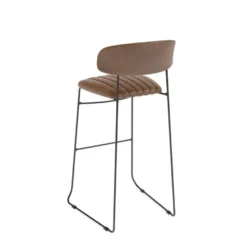 Feros Mundo Barhocker Cognac, Kunstleder gepolstert, feuerhemmend, 465 x 490 x 1050 mm