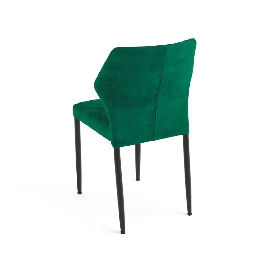 Feros Restaurantstuhl Louis, Velour Grün, velours fabric gepolstert