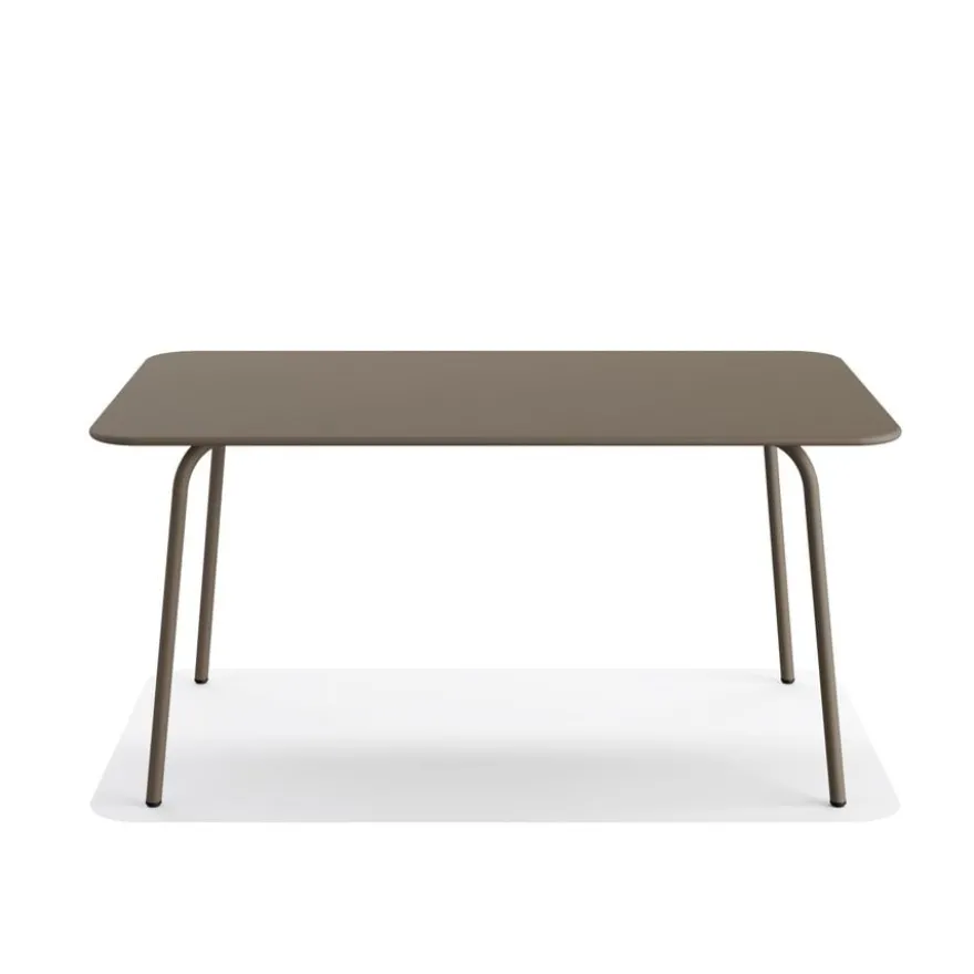 Feros Shine Gartentisch Stahl Rechteck – Cappuccino