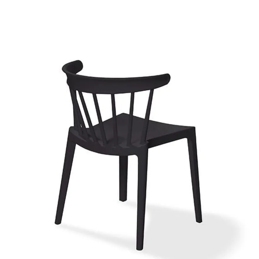 Feros Stapelstuhl Windson, Schwarz, Polypropylen