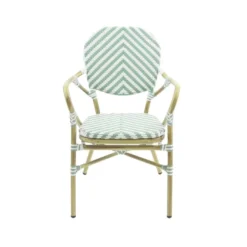 Feros Tango Bistrostuhl Rattan – Bambus-Weiß/Pastellgrün