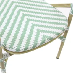 Feros Tango Bistrostuhl Rattan – Bambus-Weiß/Pastellgrün